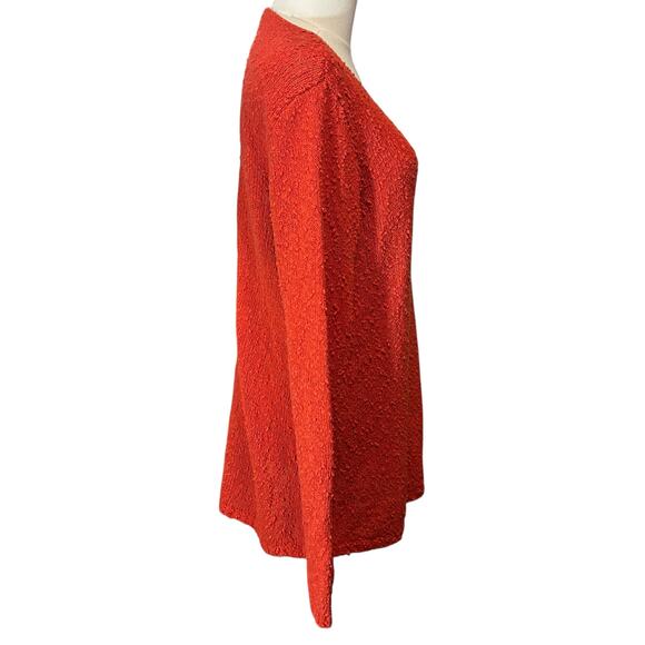 Additions by Chico's Sweater Top Textured Orange Sz 1 Med Long Sleeve V Neck - Picture 7 of 9